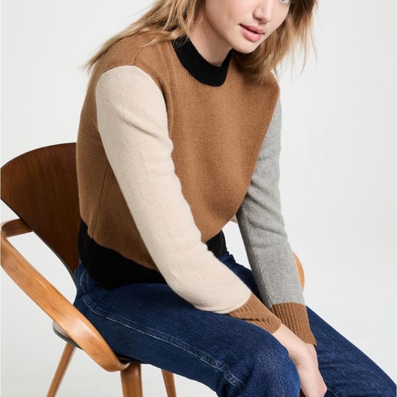 Frame Denim Sweaters - FRAME Cashmere Color Block Crew Sweater